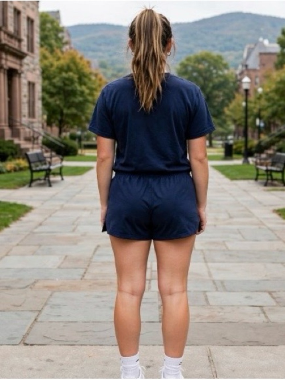Navy Soffe Athletic Pull-On Shorts Size XL - Picture 2 of 3
